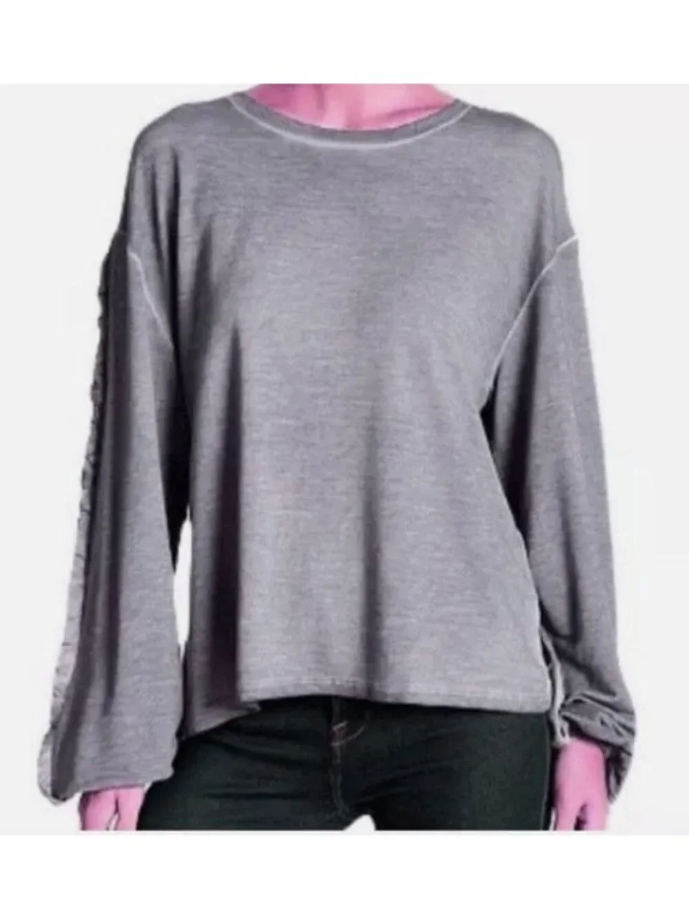 Dantelle Women's Gray Oil Dye Sweatshirt Pullover Top Size Small NWT